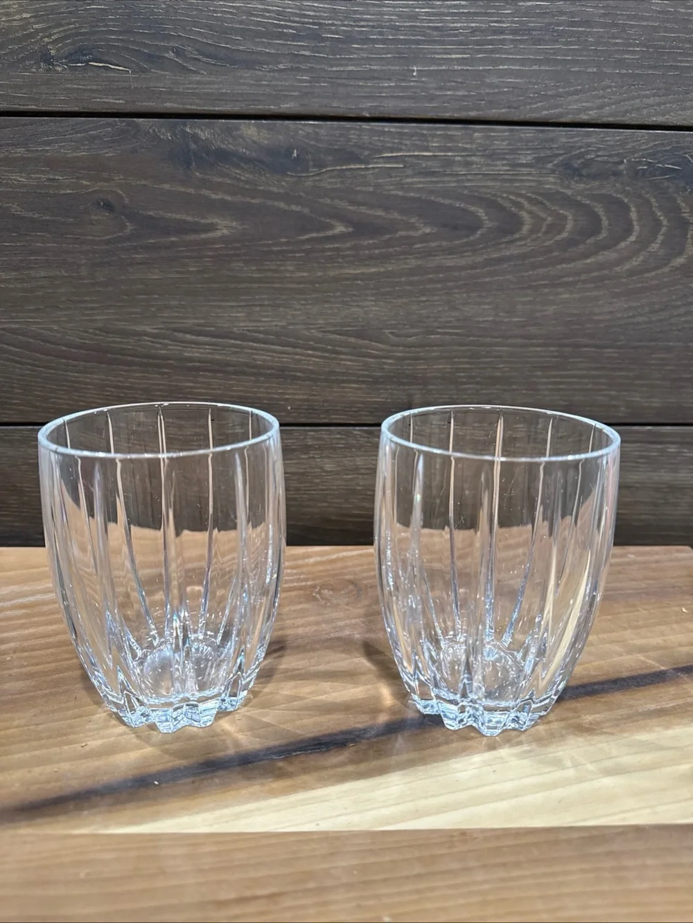 Marquis by Waterford Crystal Clear Ribbed Glass Tumbler Set - Pair